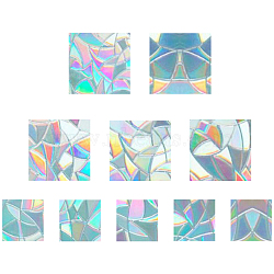 Rainbow Prism Paster, Window Sticker Decorations, Square, Colorful, 10x10cm, 15x15cm, 10pcs/set(DIY-WH0203-74)