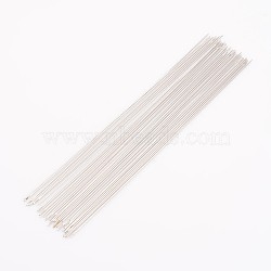 Steel Beading Needles, Stainless Steel Color, 100x0.45mm, about 34~38pcs/bag(ES005Y)
