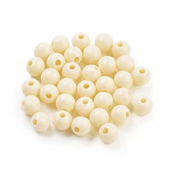 Plastic Beads, Round, Light Goldenrod Yellow, 8x8mm, Hole: 2mm, 2000pcs/500g