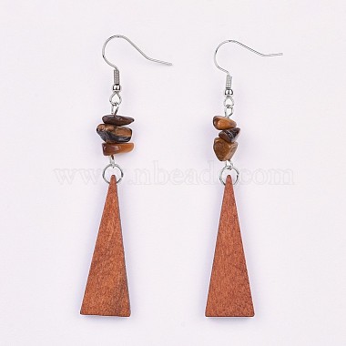 Pear Wood Dangle Earring(EJEW-JE03156-02)-2
