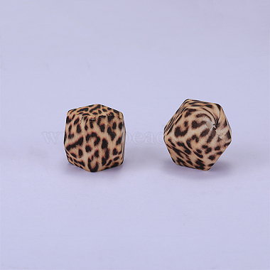 Brown Polygon Silicone Beads