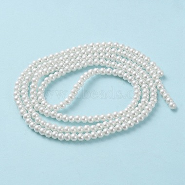 Baking Painted Pearlized Glass Pearl Round Bead Strands(HY-Q003-4mm-01)-3