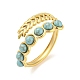 Synthetic Turquoise Beaded Open Cuff Ring(RJEW-G293-01C)-1
