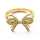 Clear Cubic Zirconia Bowknot Adjustable Ring(KK-H439-36G)-2