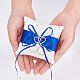 Coussin pour alliances en soie hommage avec ruban en polyester et cœur en alliage(DIY-WH0325-48B)-3