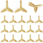 30Pcs Brass Charms, Long-Lasting Plated, Matte Style, Fish Tail, Real 18K Gold Plated, 9.5x10x3mm, Hole: 1x2.5mm(KK-SC0006-07)