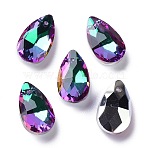 Faceted Teardrop Glass Pendants, Medium Orchid, 16x9x5mm, Hole: 1mm(X1-GLAA-O008-A21)