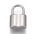 Tarnish Resistant 304 Stainless Steel Pendants, Padlock, Stainless Steel Color, 17x10x4mm, Hole: 5.5x6.5mm(STAS-H416-86P-A)
