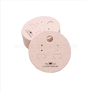 100Pcs Paper Earring Display Cards, Misty Rose, Round, 5cm(PW-WG96237-07)