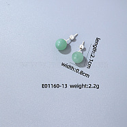 Handmade Fashion Gemstone Stainless Steel Bead Earrings Accessories for Autumn/Winter, Platinum, 21x8mm(VH6205-10)