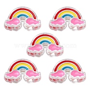 5Pcs Transparent Acrylic Enamel Beads, Rainbow, Violet, 16x26x9mm, Hole: 3.5mm(OACR-YW0001-31B)