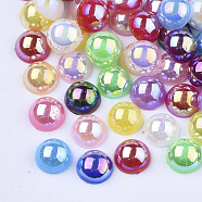 ABS Imitation Pearl Cabochons, AB Color Plated, Dome/Half Round, Mixed Color, 8x4mm, about 3000pcs/bag(OACR-Q176-8mm-M)