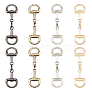 8Pcs 4 Colors Alloy D Ring Snaffle Bit Buckles, for DIY Snaffle Bit Horse Jewelry, Loafer Shoes Decoration, Mixed Color, 72x21x6mm, 2pcs/color(FIND-FH0008-51)