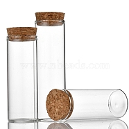 Column Glass Jar Glass Bottles, with Wooden Cork, Wishing Bottle, Bead Containers, Clear, 3.7x12cm, Capacity: 90ml(3.04fl. oz)(CON-WH0086-093D)