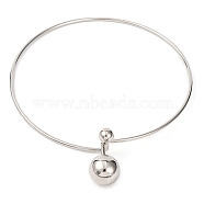 Brass Choker Necklaces, Lead Free & Cadmium Free, Round, Platinum, Inner Diameter: 4.88 inch(12.4cm)(NJEW-F326-02P)