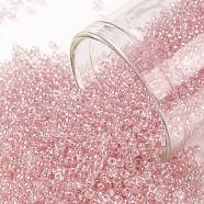 TOHO Round Seed Beads, Japanese Seed Beads, (289) Light French Rose Transparent Luster, 15/0, 1.5mm, Hole: 0.7mm, about 15000pcs/50g(SEED-XTR15-0289)