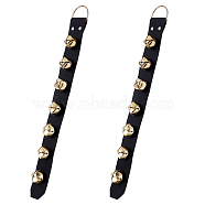 Nbeads 2Pcs PU Leather Pet Toy, with Iron Bell, for Pet Supplies, Black, 45.1x4.5x2.5cm(FIND-NB0001-97)