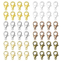 60Pcs 6 Colors Zinc Alloy Lobster Claw Clasps, Parrot Trigger Clasps, Mixed Color, 12x6mm, Hole: 1.2mm, 10pcs/color(PALLOY-YW0001-81)