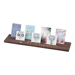 3-Slot Wooden Earring Display Stands, Earring Organizer Holder, Rectangle, Coconut Brown, 39.8x7.8x1.2cm, Groove: 0.2cm(ODIS-WH0029-60-WH)