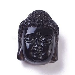 Natural Obsidian Pendants, Buddha Head, 33x24x16mm, Hole: 1.2mm(G-I226-11A)