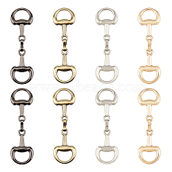 8Pcs 4 Colors Alloy D Ring Snaffle Bit Buckles, for DIY Snaffle Bit Horse Jewelry, Loafer Shoes Decoration, Mixed Color, 72x21x6mm, 2pcs/color(FIND-FH0008-51)