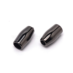 Zinc Alloy Cord Ends, End Caps, Bullet, Gunmetal, 15.5x8mm, Hole: 3.5mm, Inner Diameter: 5.5mm(PALLOY-WH0088-49B)