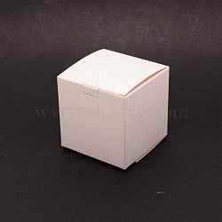 Foldable Creative Paper Boxes, Kraft Gift Boxes, Square, White, 8x8x8cm(CON-WH0090-02C)