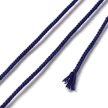 Polyester Twisted Cord, Round, for DIY Jewelry Making, Prussian Blue, 1.2mm, about 38.28 Yards(35m)/Roll
