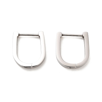 202 Stainless Steel Hoop Earrings, with 304 Stainless Steel Pins, Arch, 16x3x14mm