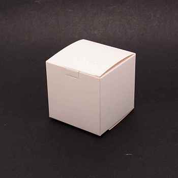 Foldable Creative Paper Boxes, Kraft Gift Boxes, Square, White, 8x8x8cm
