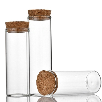 Column Glass Jar Glass Bottles, with Wooden Cork, Wishing Bottle, Bead Containers, Clear, 3.7x12cm, Capacity: 90ml(3.04fl. oz)