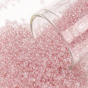 TOHO Round Seed Beads, Japanese Seed Beads, (289) Light French Rose Transparent Luster, 15/0, 1.5mm, Hole: 0.7mm, about 15000pcs/50g