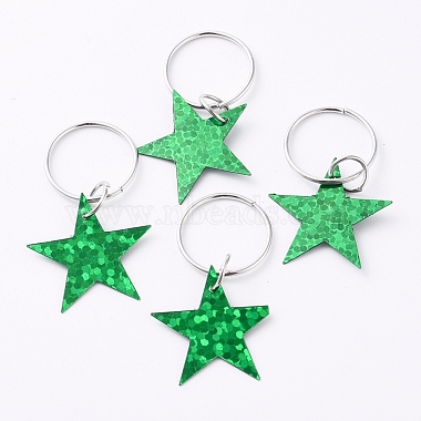 Lime Green Star Plastic Pendant Decorations