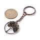 Brass Wire Wrapped Natural & Synthetic Mixed Stone Pendant Keychain(KEYC-JKC00655)-3