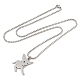 201 Stainless Steel Laser Cut Puppy Dog Pendant Box Chain Necklaces for Women Men(NJEW-Q004-01P)-4