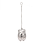 304 Stainless Steel Tea Infuser, Owl with Chain Hook, Tea Ball Strainer Infusers, Stainless Steel Color, 170mm