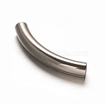 Tarnish Resistant 201 Stainless Steel Tube Beads, Large Hole Beads, Stainless Steel Color, 46.5x7mm, Hole: 6mm(STAS-D111-53)