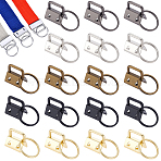 30Pcs 5 Colors Iron Ribbon Ends with Keychain Split Ring, for Key Clasp Making, Mixed Color, Ring: 24x1.5mm, End: 21x21x14mm, 6pcs/color(IFIN-GF0001-66)