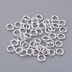 Iron Jumprings, Cadmium Free & Lead Free, Open Jump Rings, For DIY Jewelry Making, Silver, 18 Gauge, 5x1mm, Inner Diameter: 3mm, about 800pcs/100g(X-IFIN-JR5x1mm-S)