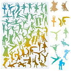 1Pc Dancer Plastic Drawing Stencils, Drawing Template, White, 297x210x0.4mm, Inner Diameter: 26.5~55x13~58mm(DIY-GF0010-01)