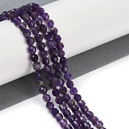 Natural Amethyst Beads Strands, Faceted, Bicone, Double Terminated Point Prism Beads, 5x4~5mm, Hole: 1mm, about 73pcs/strand, 14.96''(38cm)(G-O201B-106C)