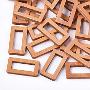 Wood Pendant, Rectangle Ring, Chocolate, 30x16x4mm, Hole: 1.5mm(X-WOOD-Q029-01B)