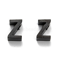 304 Stainless Steel Charms, Alphabet, Electrophoresis Black, Letter.Z, 8x5x3mm, Hole: 1.8mm(STAS-K216-41Z-EB)