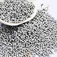 Baking Paint Glass Seed Beads, Peanut, Silver, 2~2.5x4x2mm, Hole: 0.8mm, about 15000pcs/pound(SEED-A033-04L)