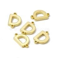 Rack Plating Brass Connector Charms, Real 18K Gold Plated, Long-Lasting Plated, Cadmium Free & Nickel Free & Lead Free, Letter Links, Letter.D, 13.5x8.5x1.5mm, Hole: 1mm(KK-C007-38G-D)