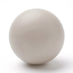 Food Grade Eco-Friendly Silicone Beads, Round, Wheat, 8~10mm, Hole: 1~2mm(SIL-R008A-55)