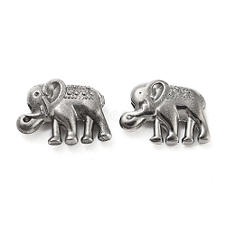 316 Stainless Steel Beads, Elephant, Stainless Steel Color, 12x13x4mm, Hole: 1.8mm(STAS-B047-15P)