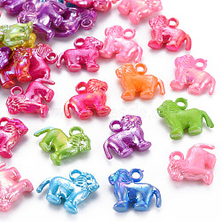 Plastic Pendants, AB Color, Lion, Mixed Color, 17.5x22x6.5mm, Hole: 2.5mm, about 640pcs/bag(KY-N017-016)