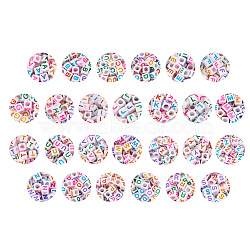 Craftdady 1300Pcs 26 Style Opaque White Acrylic Beads, with Enamel, Cube with Mixed Color Letter A~Z, Mixed, 6x6x6mm, Hole: 3mm, 50pcs/style(SACR-CD0001-02)