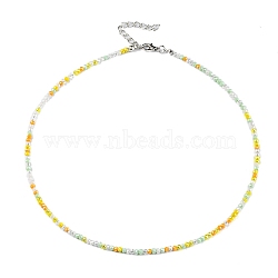 Bling Glass Beaded Necklace for Women, Orange, 16.93 inch(43cm)(NJEW-PH01492-06)